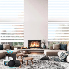 Motorized Zebra Roller Blinds 100% Blackout